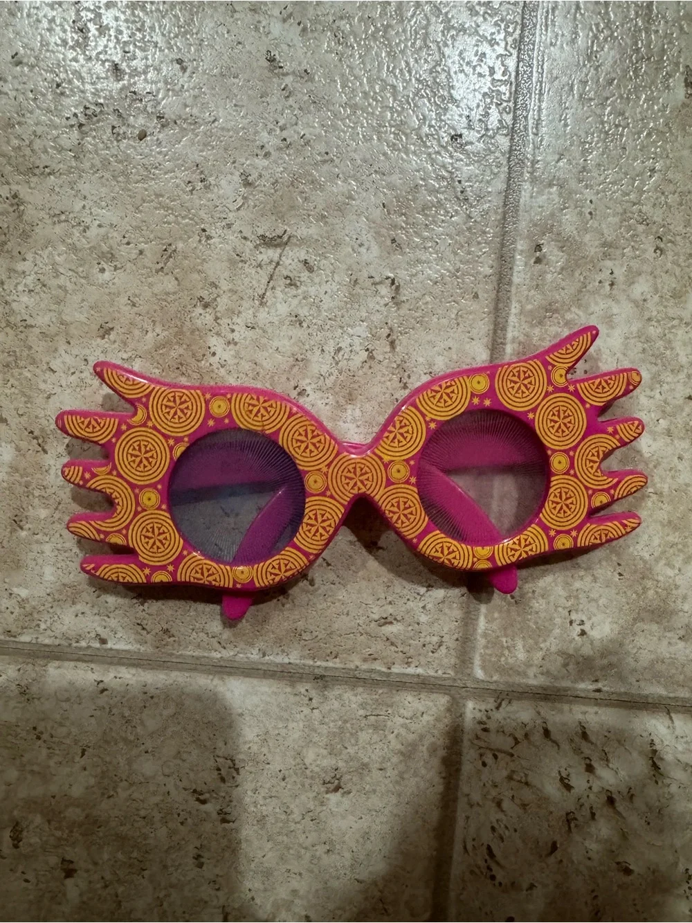Disney Kids Pink and Yellow Novelty Hand-Shaped Sunglasses
